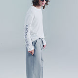 DESTROYED SKATE WAVE LS TEE | WHITE