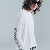 DESTROYED SKATE WAVE LS TEE | WHITE