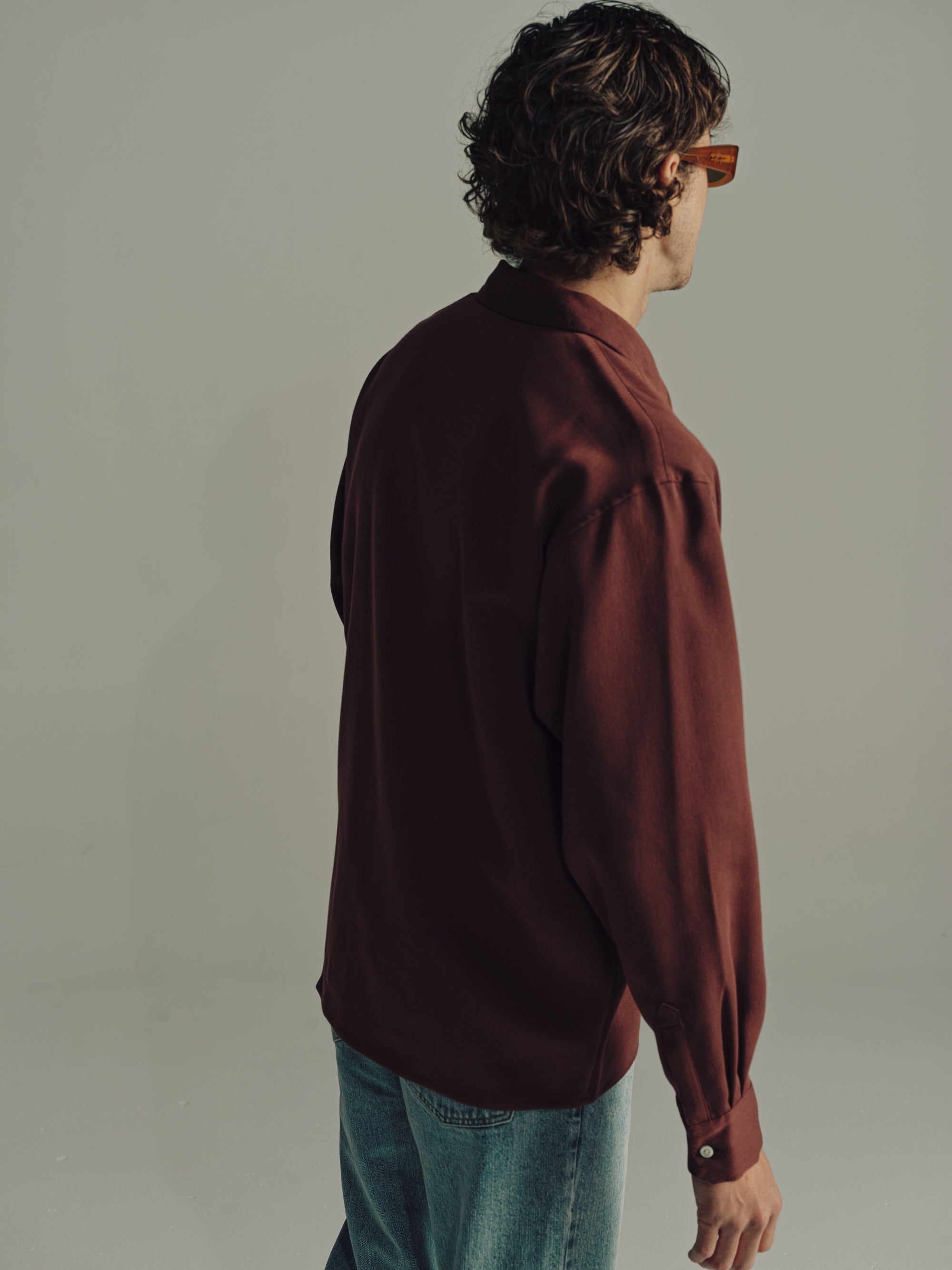 Relaxed Long Sleeve Shirt | Brown