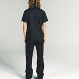 AVENUE SS SHIRT | BLACK W/ SILVER PIN STITCH