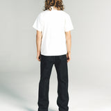 AVENUE SS SHIRT | WHITE W/ SILVER PIN STITCH