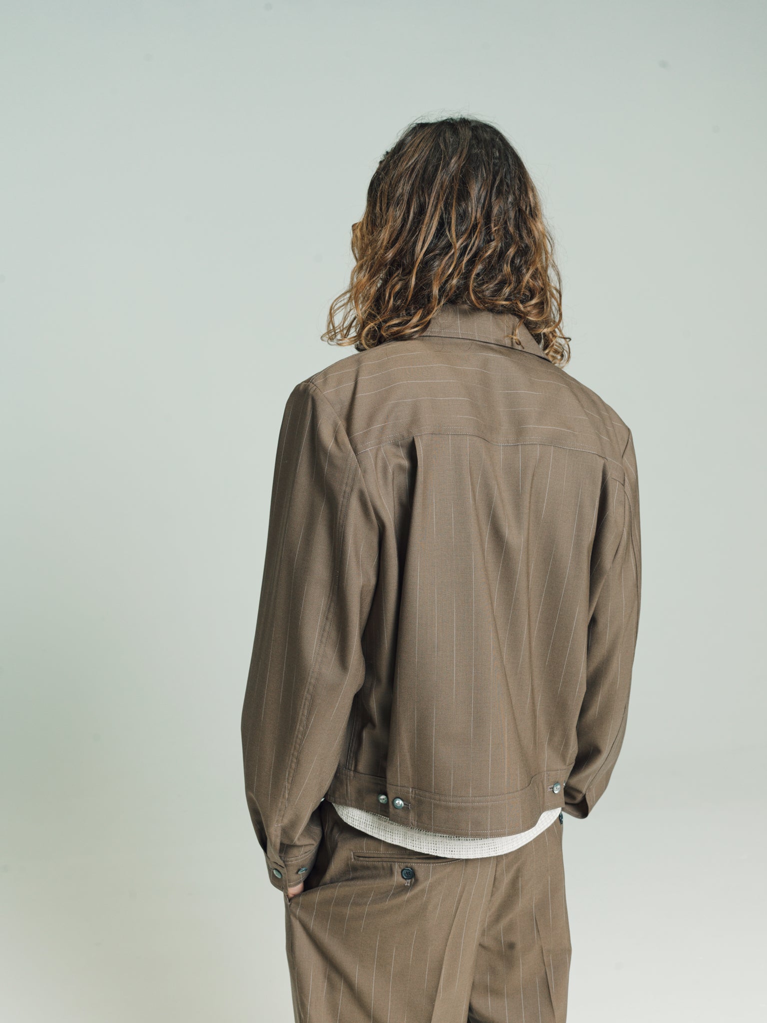 Generale Shirt/Jacket | Brown Pinstripe