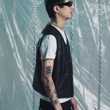 THE ROLLER VEST| BLACK LEATHER