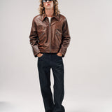 JIMMY LEATHER JACKET | BROWN