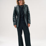 SAICO LEATHER BLAZER | BLACK