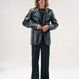 SAICO LEATHER BLAZER | BLACK