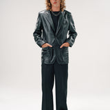 SAICO LEATHER BLAZER | BLACK