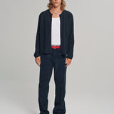 FRIENDS ZIP UP WAFFLE KNIT SWEATER BLACK