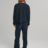 FRIENDS ZIP UP WAFFLE KNIT SWEATER BLACK