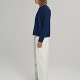 FRIENDS PULLOVER WAFFLE KNIT SWEATER GRAND BLEU