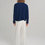 FRIENDS PULLOVER WAFFLE KNIT SWEATER GRAND BLEU