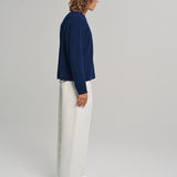 FRIENDS PULLOVER WAFFLE KNIT SWEATER GRAND BLEU