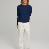 FRIENDS PULLOVER WAFFLE KNIT SWEATER GRAND BLEU