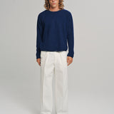 FRIENDS PULLOVER WAFFLE KNIT SWEATER GRAND BLEU