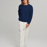 FRIENDS PULLOVER WAFFLE KNIT SWEATER GRAND BLEU