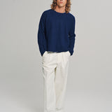 FRIENDS PULLOVER WAFFLE KNIT SWEATER GRAND BLEU