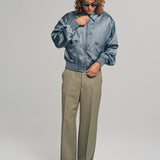 ACES SATIN CLUB JACKET STEEL GREY