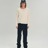 FRIENDS PULLOVER WAFFLE KNIT SWEATER BLANCO