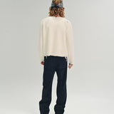 FRIENDS PULLOVER WAFFLE KNIT SWEATER BLANCO