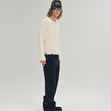 FRIENDS PULLOVER WAFFLE KNIT SWEATER BLANCO