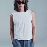 FLORAS BOAT NECK SLEEVELESS | WHITE