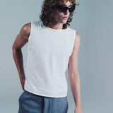 FLORAS BOAT NECK SLEEVELESS | WHITE