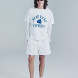 BABY BAGGY FLEECE SHORTS | WHITE