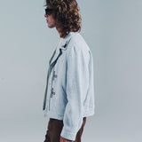 FLORA SHIRT JACKET | LIGHT BLUE IVORY