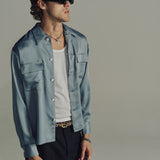 Boulavard Long Sleeve Shirt | Cloud Blue