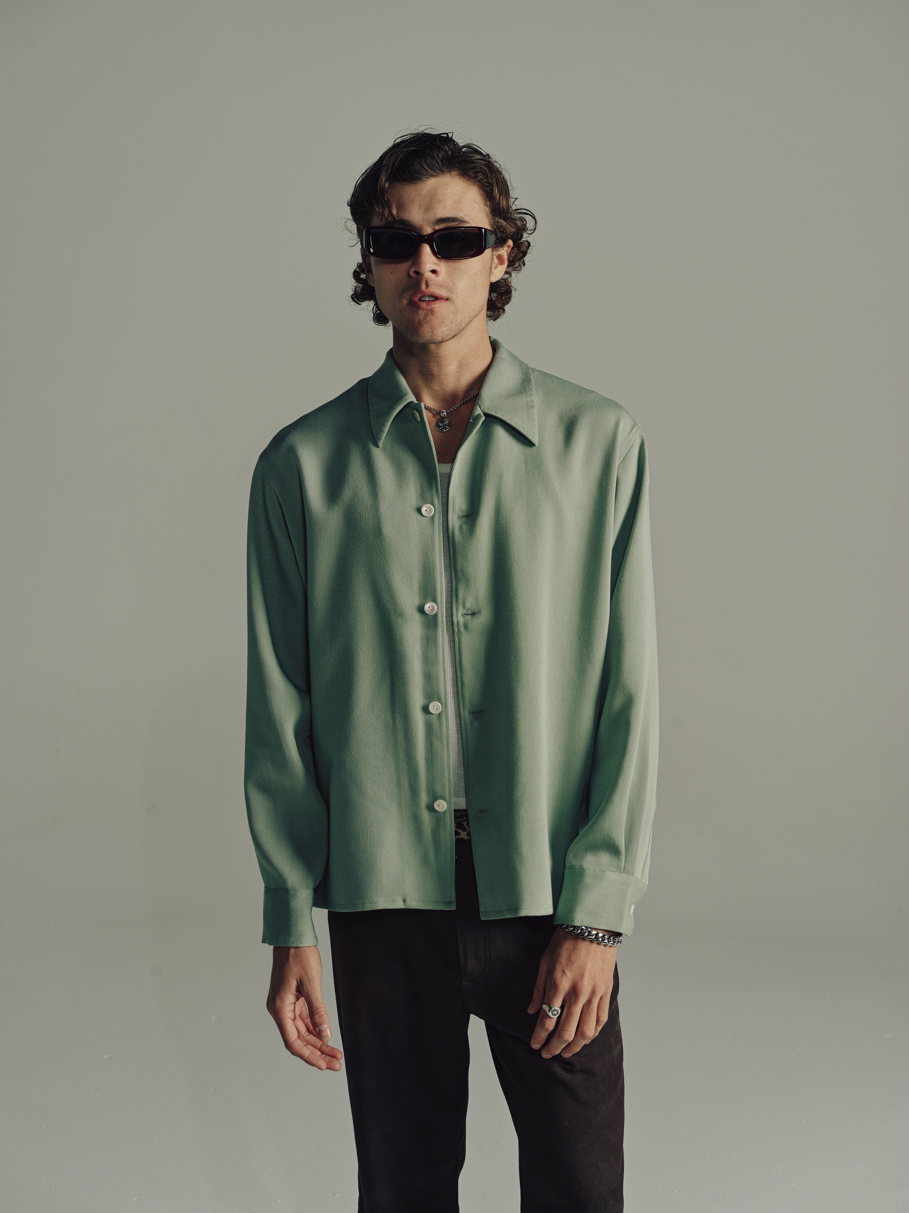 Relaxed Long Sleeve Shirt | Sage
