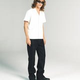 AVENUE SS SHIRT | WHITE W/ SILVER PIN STITCH