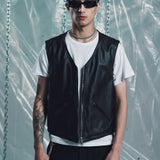 THE ROLLER VEST| BLACK LEATHER