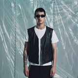 THE ROLLER VEST| BLACK LEATHER