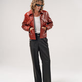 LEOTA LEATHER JACKET | RED
