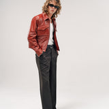 LEOTA LEATHER JACKET | RED