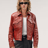 LEOTA LEATHER JACKET | RED
