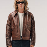 JIMMY LEATHER JACKET | BROWN