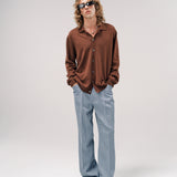 FRANKIE BUTTON DOWN POLO | BROWN