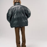 LEATHER PUFFA | BROWN