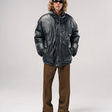 LEATHER PUFFA | BROWN