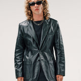 SAICO LEATHER BLAZER | BLACK