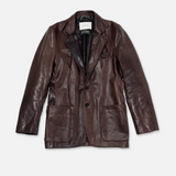 SAICO LEATHER BLAZER | BROWN